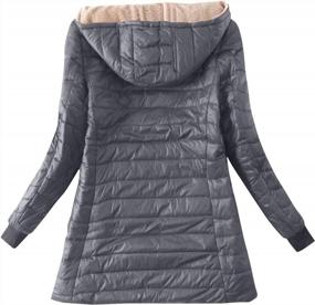 img 1 attached to TWGONE Quilted Jacket For Women Fleece Lined Hooded Winter Warm Coat Plain Outwear Overcoat