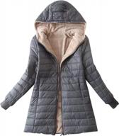 twgone quilted jacket for women fleece lined hooded winter warm coat plain outwear overcoat logo