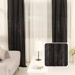 img 4 attached to TRLYC 2Ft X 8Ft Sequin Black Christmas Party Curtain Panel - Ideal For Father'S Day, Weddings And Other Celebrations