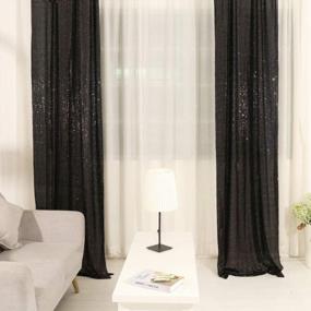 img 3 attached to TRLYC 2Ft X 8Ft Sequin Black Christmas Party Curtain Panel - Ideal For Father'S Day, Weddings And Other Celebrations