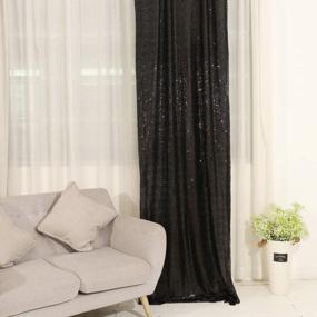 img 1 attached to TRLYC 2Ft X 8Ft Sequin Black Christmas Party Curtain Panel - Ideal For Father'S Day, Weddings And Other Celebrations