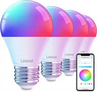 преобразите свой дом с помощью умных лампочек linkind: совместимость с alexa и google home, набор из 4 светодиодных ламп rgbw с поддержкой wi-fi — концентратор не нужен! логотип