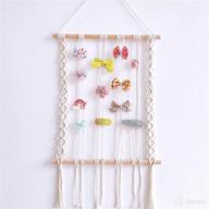 🎀 easever bow holder: stylish hair bow organizer & boho wall hanging for girls room logo