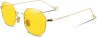 солнцезащитные очки feisedy small polygon с металлическим каркасом - стильные хипстерские оттенки для женщин и мужчин (b2254) логотип