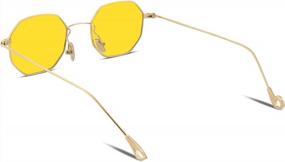 img 3 attached to Солнцезащитные очки FEISEDY Small Polygon с металлическим каркасом - стильные хипстерские оттенки для женщин и мужчин (B2254)