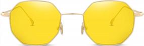 img 2 attached to Солнцезащитные очки FEISEDY Small Polygon с металлическим каркасом - стильные хипстерские оттенки для женщин и мужчин (B2254)
