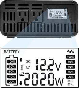 img 3 attached to ⚡️ DATOUBOSS 2000W Power Inverter: Peak 4000W Pure Sine Wave 12V to 110V Car Converter with Dual AC Outlets & LED Display