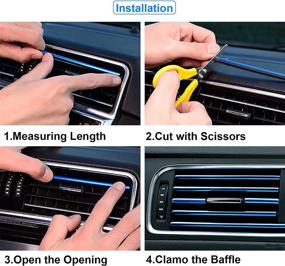 img 1 attached to 20 Pieces Car Air Conditioner Outlet Decorative U Shape Moulding Trim Strips Plating Air Outlet Trim Strip Interior Air Vent Grille Switch Rim Trim Outlet Decor Strip DIY (Blue)