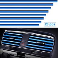 20 pieces car air conditioner outlet decorative u shape moulding trim strips plating air outlet trim strip interior air vent grille switch rim trim outlet decor strip diy (blue) logo