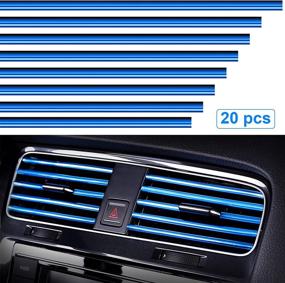 img 4 attached to 20 Pieces Car Air Conditioner Outlet Decorative U Shape Moulding Trim Strips Plating Air Outlet Trim Strip Interior Air Vent Grille Switch Rim Trim Outlet Decor Strip DIY (Blue)