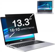 13.3 inch 16:10 widescreen laptop privacy screen filter - easy install, removable anti-blue light & anti-glare protection logo