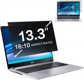 img 4 attached to 13.3 Inch 16:10 Widescreen Laptop Privacy Screen Filter - Easy Install, Removable Anti-Blue Light & Anti-Glare Protection