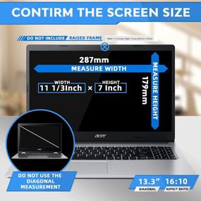 img 3 attached to 13.3 Inch 16:10 Widescreen Laptop Privacy Screen Filter - Easy Install, Removable Anti-Blue Light & Anti-Glare Protection