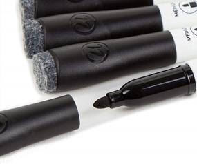 img 3 attached to Get 12-Count U Brands Medium Point Black Dry Erase Markers With Erasers For Low Odor Writing!