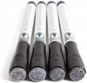 img 2 attached to Get 12-Count U Brands Medium Point Black Dry Erase Markers With Erasers For Low Odor Writing!