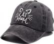 unisex oascuver cat mom baseball cap denim cotton adjustable papa bear & mama hat logo