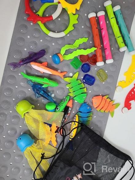 img 1 attached to 🏊 Chuchik Diving Toys Set - 40 Pack of Pool Toys for Kids, Including 4 Diving Sticks, 4 Diving Rings, 6 Pirate Treasures, 3 Toypedo Bandits, 9 Fish Toys, 4 Octopus - Water Toys with Storage Net Bag review by Chris Nonamaker