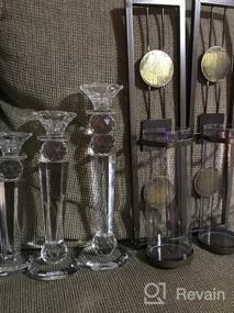 img 5 attached to Allgala Set Of 2 Crystal Glass Made Reverse Tapered Pillar And Hand Crafted Ball Candlesticks-8.5"-HD89151