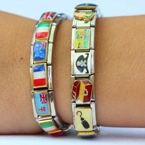 img 2 attached to Irish Pride On Your Wrist: Ireland Flag Italian Charm Bracelet Link