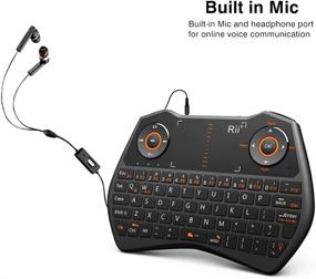 img 2 attached to Rii 2.4GHz Mini Wireless Keyboard With Touchpad, Backlit QWERTY Keyboard Remote Control, Built-In Mic & Headphone Port For Online Voice Communication - I28 White