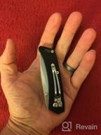 img 1 attached to Compact And Durable Pocket Knife With Belt Clip For Camping And Everyday Use - 2.7In Blade, Non-Skid G-10 Handle And 8Cr13MoV Stainless Steel Construction - Perfect Gift For Men review by Matt Buchanan