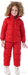 img 3 attached to 🧥 ZOEREA Winter Snowsuit for Girls & Boys - Hooded Duck Down Jacket + Trousers Set - Unisex Baby Clothing