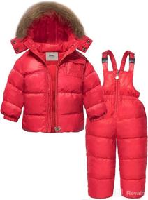 img 4 attached to 🧥 ZOEREA Winter Snowsuit for Girls & Boys - Hooded Duck Down Jacket + Trousers Set - Unisex Baby Clothing