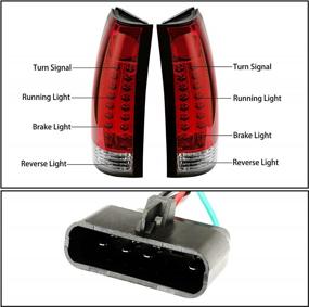 img 1 attached to HECASA LED Tail Lights Compatible With 1988-2000 Chevy Silverado GMC Suburban Tahoe Sierra C/K 1500 2500 3500 W/O Bulbs Red Brake Lamps Pair Taillights Replacement For GM2800104 GM2807101