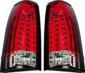 img 2 attached to HECASA LED Tail Lights Compatible With 1988-2000 Chevy Silverado GMC Suburban Tahoe Sierra C/K 1500 2500 3500 W/O Bulbs Red Brake Lamps Pair Taillights Replacement For GM2800104 GM2807101
