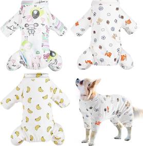 img 4 attached to 🐶 Comfy and Cute: 3-Piece Puppy Pajamas Set for Small-Medium Dogs