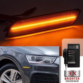 img 3 attached to Upgraded NJSBYL Q3 LED Side Marker Light Kit With Smoked Lens For 2015-2018 Audi Q3 - Amber Front Turn Signal Lamps Powered By 40-SMD LED - OEM Replacement Front Sidemarker Lamps