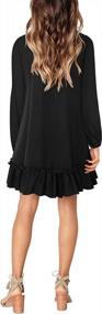 img 2 attached to Women Summer V Neck Short Sleeve Ruffle Dress Casual Loose Swing Dresses