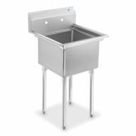 23.5" wide stainless steel kitchen prep & utility sink - gridmann nsf commercial 1 compartment sink with 18" x 18" bowl for restaurant, laundry, garage logo