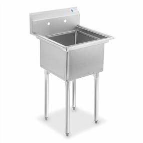 img 4 attached to 23.5" Wide Stainless Steel Kitchen Prep & Utility Sink - GRIDMANN NSF Commercial 1 Compartment Sink With 18" X 18" Bowl For Restaurant, Laundry, Garage