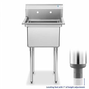 img 3 attached to 23.5" Wide Stainless Steel Kitchen Prep & Utility Sink - GRIDMANN NSF Commercial 1 Compartment Sink With 18" X 18" Bowl For Restaurant, Laundry, Garage