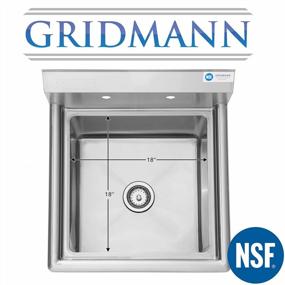 img 2 attached to 23.5" Wide Stainless Steel Kitchen Prep & Utility Sink - GRIDMANN NSF Commercial 1 Compartment Sink With 18" X 18" Bowl For Restaurant, Laundry, Garage