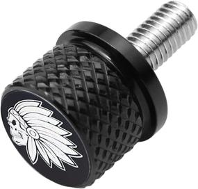 img 1 attached to 🔩 Stainless Steel Knurled Fender Rear Seat Bolt Screw for Indian Chief Roadmaster Scout 2015-2021 - Indian Skeleton Design in Black