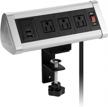 convenient desk clamp power station with usb c, 3 outlets & 3 usb ports - removable mount for 9.80 ft extension cord logo