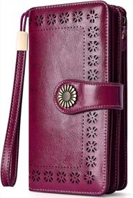 img 4 attached to RFID Blocking Leather Clutch Charmore Womens Wallet Multi Card Case Ladies Purse Wristlets
