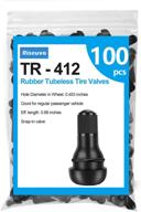 snap-in rubber tire valve stems - pack of 100, perfect for standard vehicle tires with 0.453 inch rim holes logo
