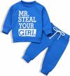 adorable infant boy outfit set with trendy mr. steal your girl vest and soild color pants logo