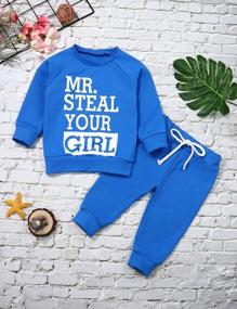 img 3 attached to Adorable Infant Boy Outfit Set With Trendy Mr. Steal Your Girl Vest And Soild Color Pants