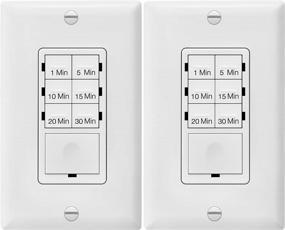 img 4 attached to ENERLITES Countdown Timer Switch For Bathroom Fans And Household Lights, 1-5-10-15-20-30 Min Settings With Manual Override, Always On Blue LED, Neutral Wire Required, UL Listed, HET06A, White, 2 Pack