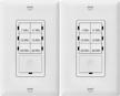enerlites countdown timer switch for bathroom fans and household lights, 1-5-10-15-20-30 min settings with manual override, always on blue led, neutral wire required, ul listed, het06a, white, 2 pack logo