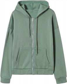 img 3 attached to Women'S Casual Zip Up Hoodie: YMING Solid Color Drawstring Jacket With Pockets