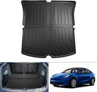 🚗 custom fit car cargo mat for 2021 tesla model y 2022 2020 accessories (excluding model y 7 seaters) - all weather cargo liner rear trunk liner non-slip tpo odourless by tgbros логотип