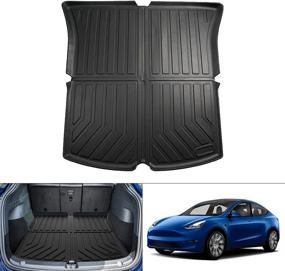 img 4 attached to 🚗 Custom Fit Car Cargo Mat for 2021 Tesla Model Y 2022 2020 Accessories (Excluding Model Y 7 Seaters) - All Weather Cargo Liner Rear Trunk Liner Non-Slip TPO Odourless by TGBROS