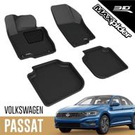 🔲 maxpider l1vw05601509 full set custom fit all-weather floor mat for volkswagen passat - kagu rubber, black logo