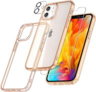 📱 tauri [5 in 1] iphone 12 case, iphone 12 pro case - non-yellowing, 2 tempered glass screen protectors + 2 camera lens protectors - shockproof slim phone case 6.1 inch, drop protection logo