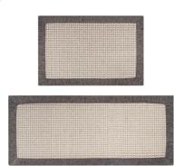 set of 2 smartake kitchen mats - non-skid floor rugs that absorb oily and dirty stains - washable and ideal for sink, hallway, laundry room, indoor use - 20"x47"+20"x30" each - color: gray logo